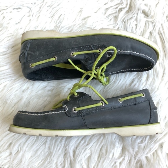 Sperry Top-Side Leather Neon Lace Boat Shoe - Picture 1 of 9